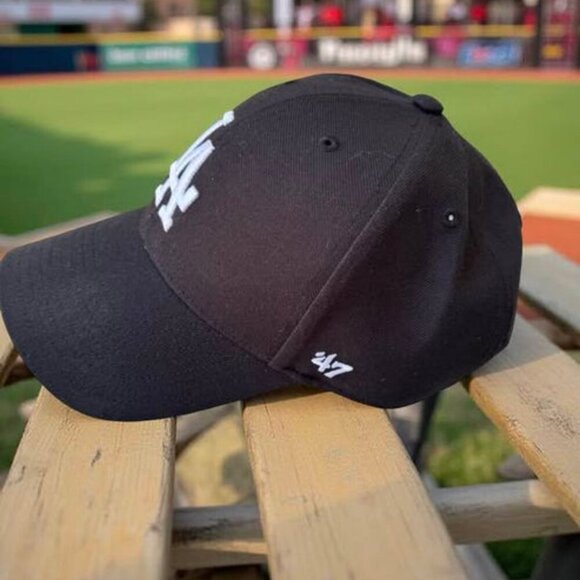 47 Los Angeles Dodgers Black MLB Clean Up Cap - One-Size - Picture 2 of 3